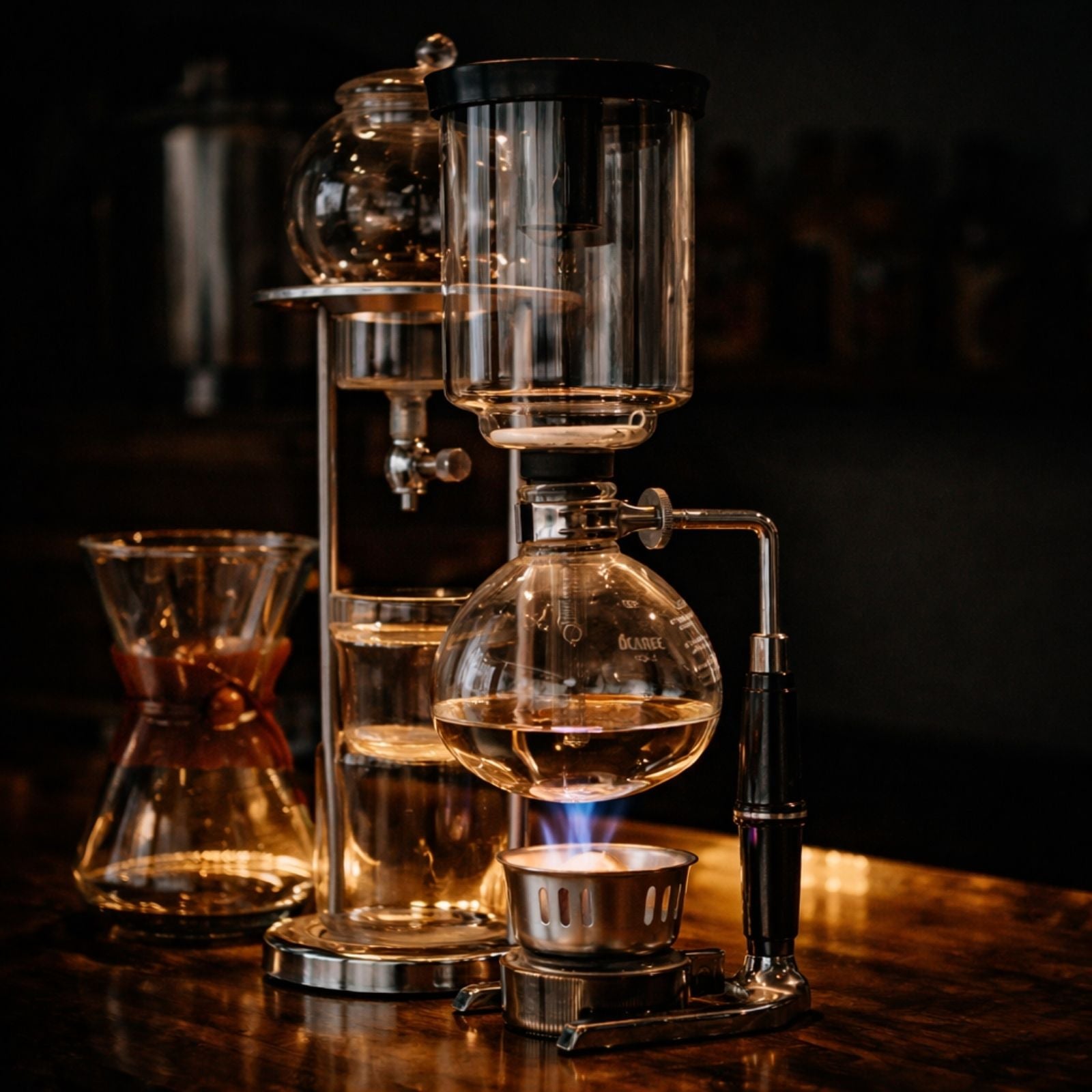 Siphon coffee brewing directions and tips.