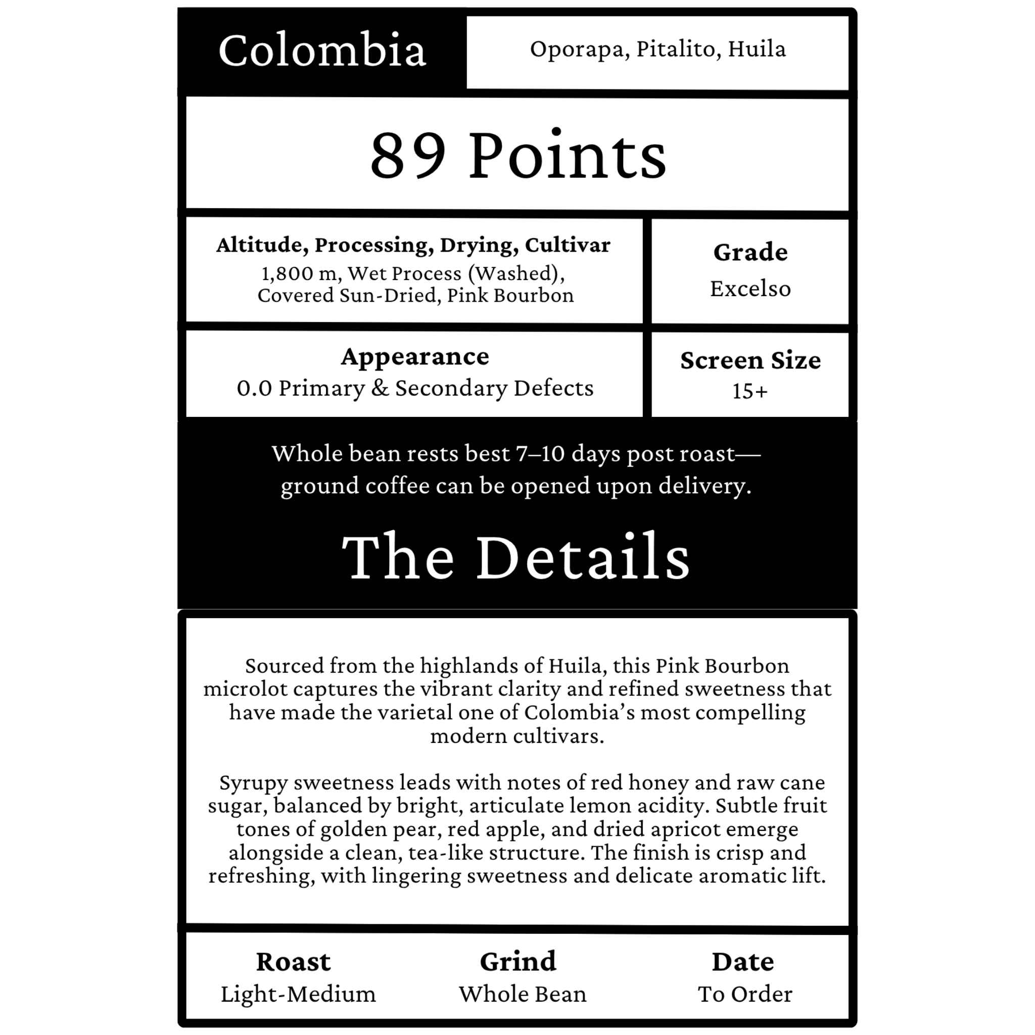 Colombia Manuel Antonio Peña & Hector Diaz Estate Pink Bourbon