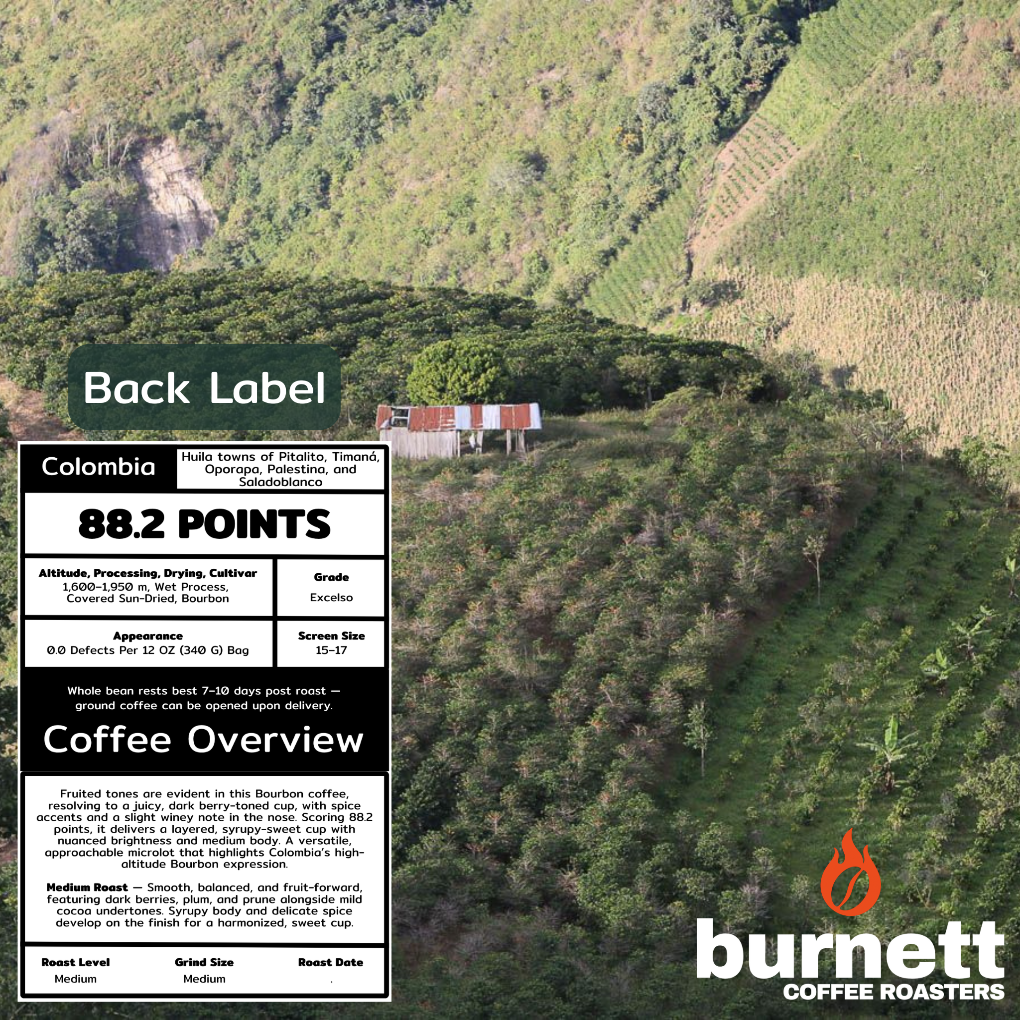 Colombia Granjeros de Huila Bourbon Burnett Coffee Roasters